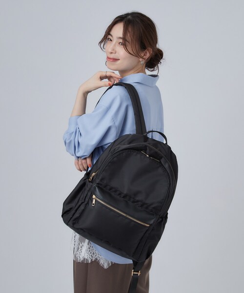 SHOO・LA・RUE(シューラルー)の「【撥水】10ポケットリュック(バックパック/リュック・レディース・ダークグレー/ブラック/ベージュ・00)」の6枚目の写真