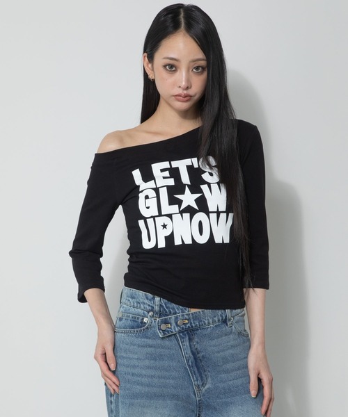 3.3 Field Trip (3.3フィールドトリップ)の「3.3 Field Trip/ワンショルロゴ5分袖トップス(Tシャツ/カットソー・レディース・ブラック/ネイビー/レッド・FREE)」の14枚目の写真