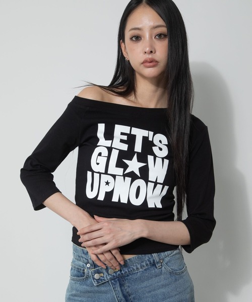 3.3 Field Trip (3.3フィールドトリップ)の「3.3 Field Trip/ワンショルロゴ5分袖トップス(Tシャツ/カットソー・レディース・ブラック/ネイビー/レッド・FREE)」の15枚目の写真