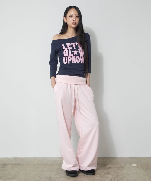 3.3 Field Trip (3.3フィールドトリップ)の「3.3 Field Trip/ワンショルロゴ5分袖トップス(Tシャツ/カットソー・レディース・ブラック/ネイビー/レッド・FREE)」の18枚目の写真