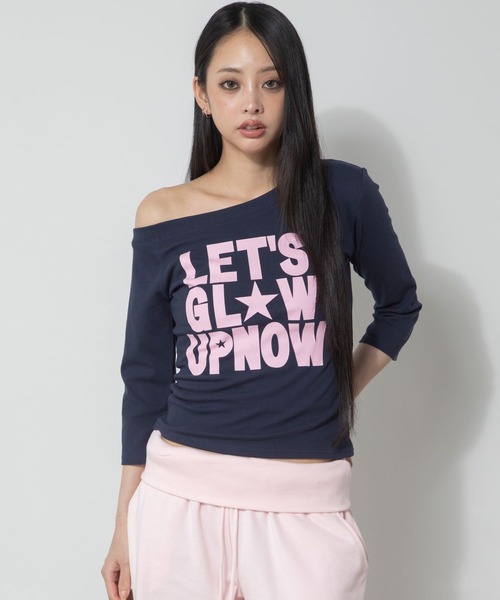 3.3 Field Trip (3.3フィールドトリップ)の「3.3 Field Trip/ワンショルロゴ5分袖トップス(Tシャツ/カットソー・レディース・ブラック/ネイビー/レッド・FREE)」の21枚目の写真