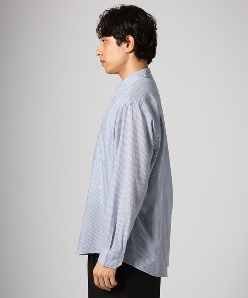 BAYFLOW（ベイフロー）の「【接触冷感】テンセル(TM)ファイバーシャツ（シャツ/ブラウス・メンズ・ブルー/オフホワイト・MEDIUM/LARGE）」の8枚目の写真