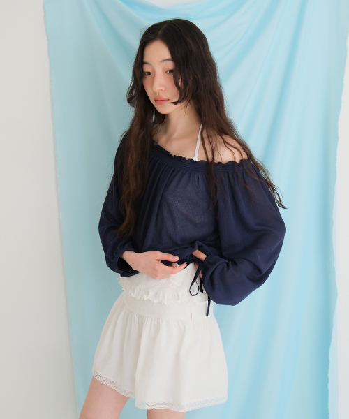 MOUI(モウイ)の「Frill ribbed sleeveless Tee (IVORY)(Tシャツ/カットソー・レディース・その他・FREE)」の4枚目の写真