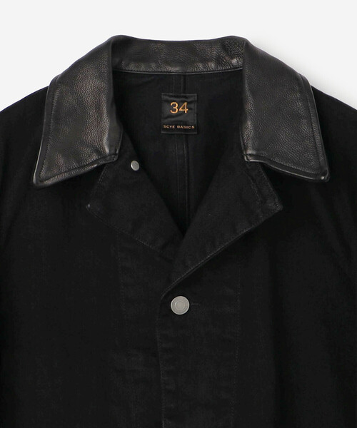 SCYE BASICS（サイベーシックス）の「SCYE BASICS | セルビッジ ブラックデニム チョアジャケット WOMEN（デニムジャケット・レディース・ブラック・34）」の4枚目の写真