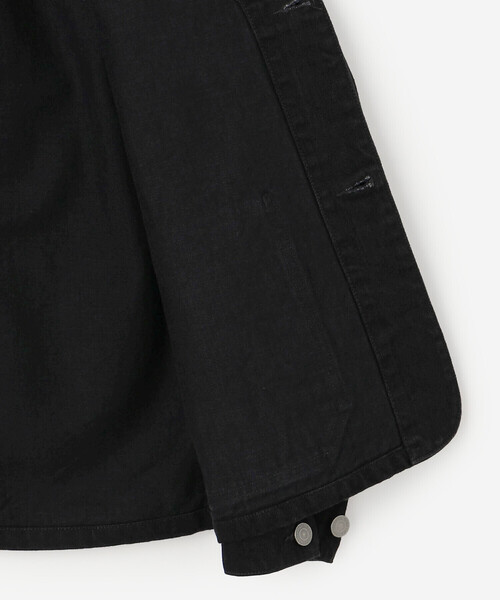 SCYE BASICS（サイベーシックス）の「SCYE BASICS | セルビッジ ブラックデニム チョアジャケット WOMEN（デニムジャケット・レディース・ブラック・34）」の8枚目の写真