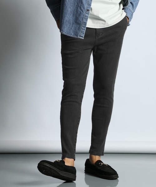 The DUFFER of ST.GEORGE（ザダファーオブセントジョージ）の「SULFUR DYE GUM STRETCH TAPERED SLIM PANTS：硫化染め「ガムストレッチ」テーパードスリムパンツ / ビンテージ加工（チノパンツ・メンズ・カーキ/グレイッシュベージュ/スミクロ・X-LARGE/LARGE/MEDIUM/SMALL）」の2枚目の写真