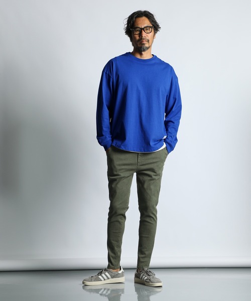 The DUFFER of ST.GEORGE（ザダファーオブセントジョージ）の「SULFUR DYE GUM STRETCH TAPERED SLIM PANTS：硫化染め「ガムストレッチ」テーパードスリムパンツ / ビンテージ加工（チノパンツ・メンズ・カーキ/グレイッシュベージュ/スミクロ・X-LARGE/LARGE/MEDIUM/SMALL）」の10枚目の写真
