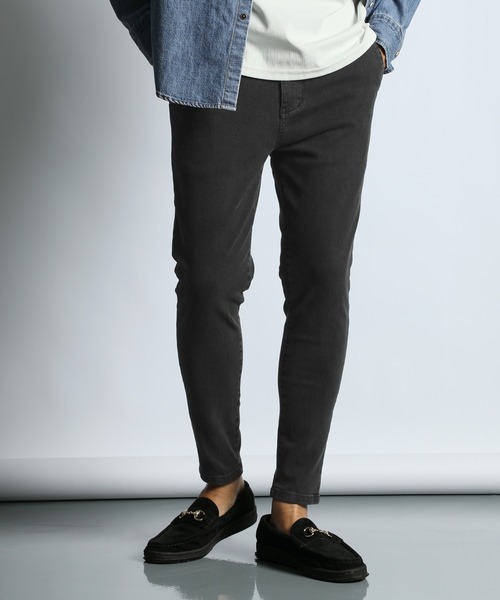 The DUFFER of ST.GEORGE（ザダファーオブセントジョージ）の「SULFUR DYE GUM STRETCH TAPERED SLIM PANTS：硫化染め「ガムストレッチ」テーパードスリムパンツ / ビンテージ加工（チノパンツ・メンズ・カーキ/グレイッシュベージュ/スミクロ・X-LARGE/LARGE/MEDIUM/SMALL）」の16枚目の写真