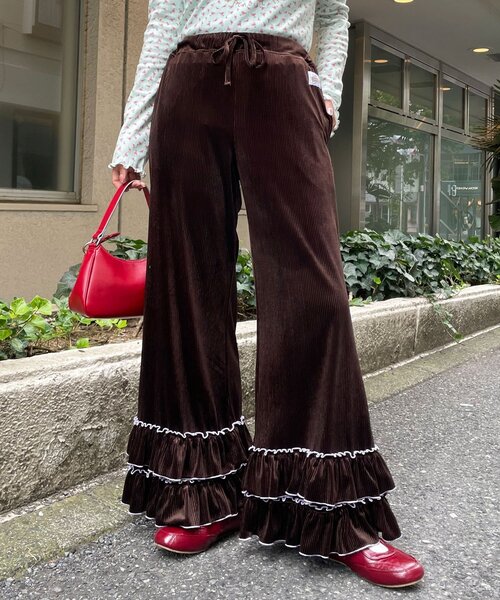HELLO.SANFRANCISCO(ハローサンフランシスコ)の「【HELLO.SANFRANCISCO/ハローサンフランシスコ】ベロアメロウフレアパンツ(その他パンツ・レディース・ブラウン/ブルー/ピンク・MEDIUM/SMALL)」の21枚目の写真