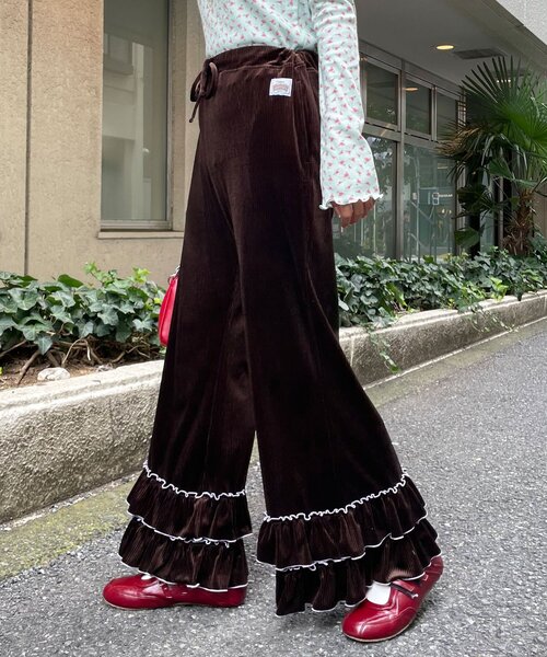 HELLO.SANFRANCISCO(ハローサンフランシスコ)の「【HELLO.SANFRANCISCO/ハローサンフランシスコ】ベロアメロウフレアパンツ(その他パンツ・レディース・ブラウン/ブルー/ピンク・MEDIUM/SMALL)」の22枚目の写真