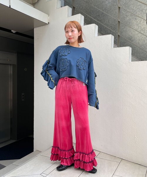 HELLO.SANFRANCISCO(ハローサンフランシスコ)の「【HELLO.SANFRANCISCO/ハローサンフランシスコ】ベロアメロウフレアパンツ(その他パンツ・レディース・ブラウン/ブルー/ピンク・MEDIUM/SMALL)」の16枚目の写真