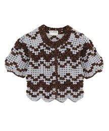 CLANE（クラネ）の「【CLANE/クラネ】MALL BORDER HAND CROCHET KNIT CARDIGAN/モールボーダーハンドクロシェニットカーディガン（カーディガン/ボレロ）」