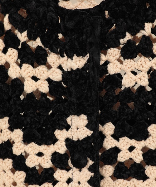 CLANE(クラネ)の「【CLANE/クラネ】MALL BORDER HAND CROCHET KNIT CARDIGAN/モールボーダーハンドクロシェニットカーディガン(カーディガン/ボレロ・レディース・ブラック/ブラウン・1)」の7枚目の写真