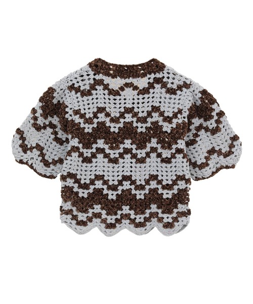 CLANE(クラネ)の「【CLANE/クラネ】MALL BORDER HAND CROCHET KNIT CARDIGAN/モールボーダーハンドクロシェニットカーディガン(カーディガン/ボレロ・レディース・ブラック/ブラウン・1)」の9枚目の写真