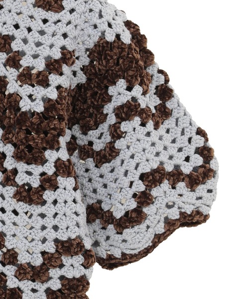 CLANE(クラネ)の「【CLANE/クラネ】MALL BORDER HAND CROCHET KNIT CARDIGAN/モールボーダーハンドクロシェニットカーディガン(カーディガン/ボレロ・レディース・ブラック/ブラウン・1)」の11枚目の写真