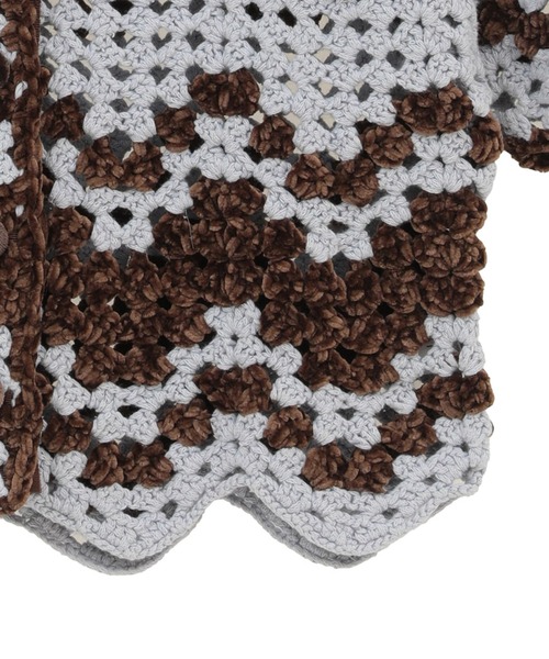 CLANE(クラネ)の「【CLANE/クラネ】MALL BORDER HAND CROCHET KNIT CARDIGAN/モールボーダーハンドクロシェニットカーディガン(カーディガン/ボレロ・レディース・ブラック/ブラウン・1)」の12枚目の写真