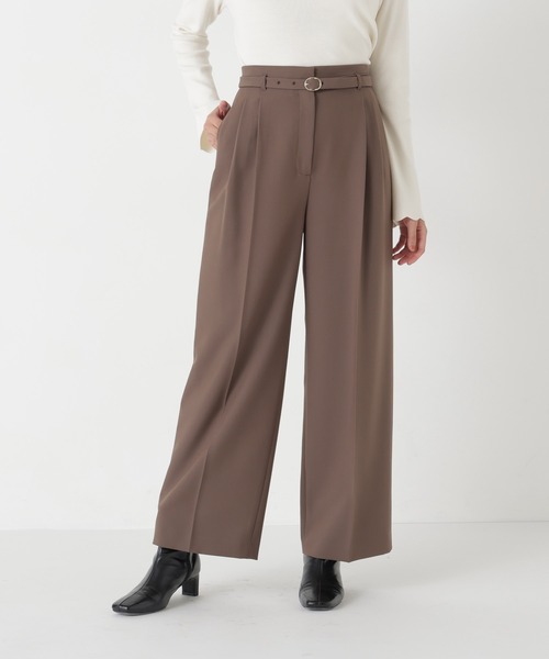 NATURAL BEAUTY BASIC(ナチュラルビューティーベーシック)の「ベルテッドワイドパンツⅡ(その他パンツ・レディース・ブラウン/ブラック系その他2/オフホワイト・MEDIUM/LARGE/SMALL/X-SMALL)」の3枚目の写真