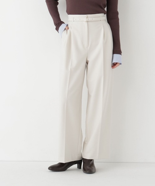 NATURAL BEAUTY BASIC(ナチュラルビューティーベーシック)の「ベルテッドワイドパンツⅡ(その他パンツ・レディース・ブラウン/ブラック系その他2/オフホワイト・MEDIUM/LARGE/SMALL/X-SMALL)」の2枚目の写真