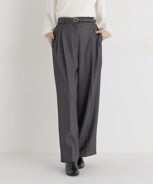 NATURAL BEAUTY BASIC(ナチュラルビューティーベーシック)の「ベルテッドワイドパンツⅡ(その他パンツ・レディース・ブラウン/ブラック系その他2/オフホワイト・MEDIUM/LARGE/SMALL/X-SMALL)」の1枚目の写真