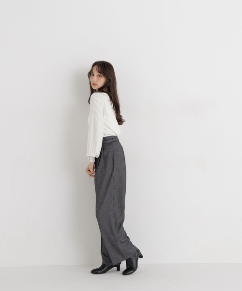 NATURAL BEAUTY BASIC(ナチュラルビューティーベーシック)の「ベルテッドワイドパンツⅡ(その他パンツ・レディース・ブラウン/ブラック系その他2/オフホワイト・MEDIUM/LARGE/SMALL/X-SMALL)」の7枚目の写真