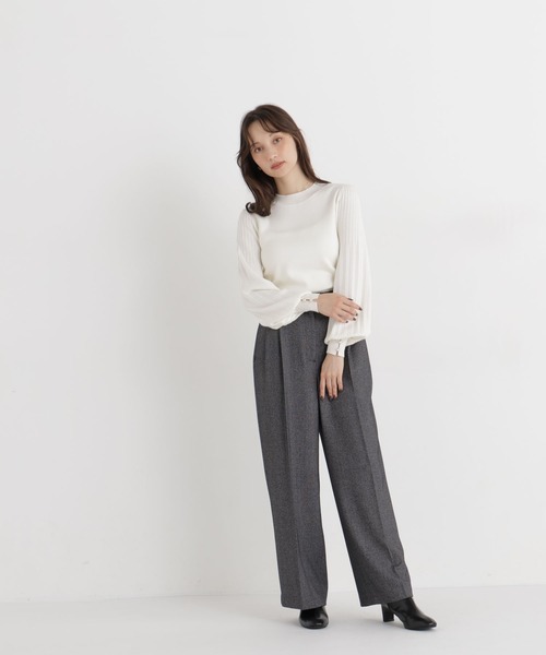 NATURAL BEAUTY BASIC(ナチュラルビューティーベーシック)の「ベルテッドワイドパンツⅡ(その他パンツ・レディース・ブラウン/ブラック系その他2/オフホワイト・MEDIUM/LARGE/SMALL/X-SMALL)」の8枚目の写真