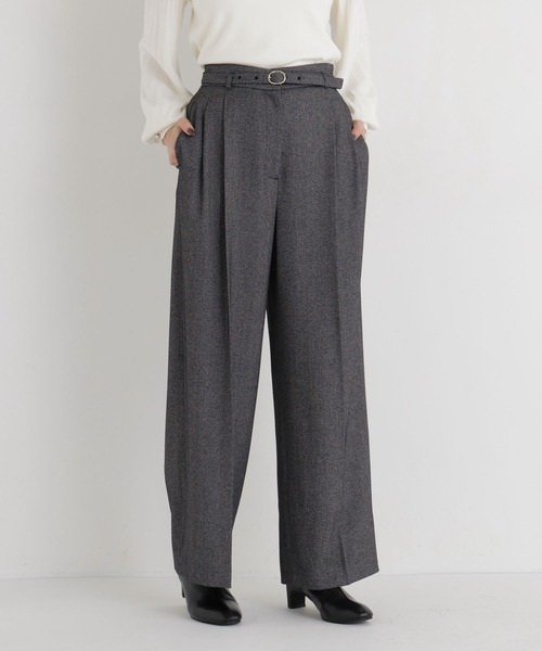 NATURAL BEAUTY BASIC(ナチュラルビューティーベーシック)の「ベルテッドワイドパンツⅡ(その他パンツ・レディース・ブラウン/ブラック系その他2/オフホワイト・MEDIUM/LARGE/SMALL/X-SMALL)」の9枚目の写真