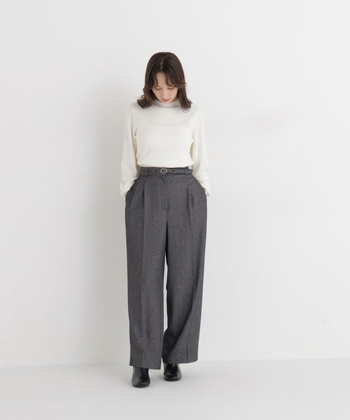 NATURAL BEAUTY BASIC(ナチュラルビューティーベーシック)の「ベルテッドワイドパンツⅡ(その他パンツ・レディース・ブラウン/ブラック系その他2/オフホワイト・MEDIUM/LARGE/SMALL/X-SMALL)」の10枚目の写真