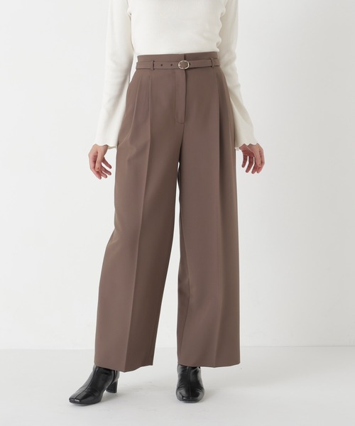 NATURAL BEAUTY BASIC(ナチュラルビューティーベーシック)の「ベルテッドワイドパンツⅡ(その他パンツ・レディース・ブラウン/ブラック系その他2/オフホワイト・MEDIUM/LARGE/SMALL/X-SMALL)」の12枚目の写真