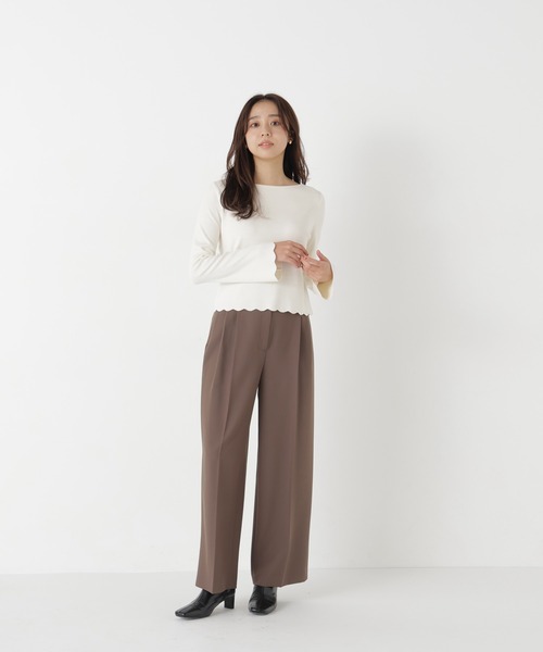 NATURAL BEAUTY BASIC(ナチュラルビューティーベーシック)の「ベルテッドワイドパンツⅡ(その他パンツ・レディース・ブラウン/ブラック系その他2/オフホワイト・MEDIUM/LARGE/SMALL/X-SMALL)」の18枚目の写真