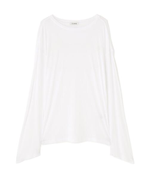 CLANE(クラネ)の「CLANE/クラネ/SHEER LOOSE CUT TOPS(Tシャツ/カットソー・レディース・チャコールグレー/ホワイト/ピンク・1)」の2枚目の写真
