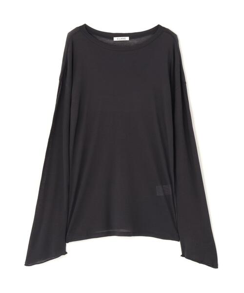 CLANE(クラネ)の「CLANE/クラネ/SHEER LOOSE CUT TOPS(Tシャツ/カットソー・レディース・チャコールグレー/ホワイト/ピンク・1)」の3枚目の写真