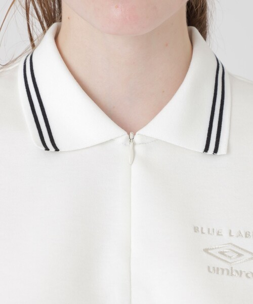 BLUE LABEL CRESTBRIDGE(ブルーレーベルクレストブリッジ)の「【umbro】ハーフジッププルオーバー(ポロシャツ・レディース・オフホワイト/ブラック・38)」の7枚目の写真