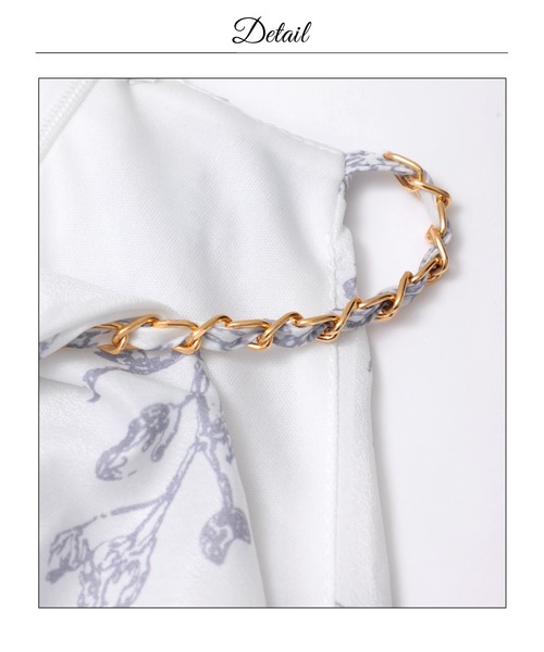 DAZZY(デイジー)の「トワルドジュイ柄ホルターネックハイウエストAラインミニ丈キャバドレス(ドレス・レディース・グレー系2/ブラック系3・S/XS)」の22枚目の写真