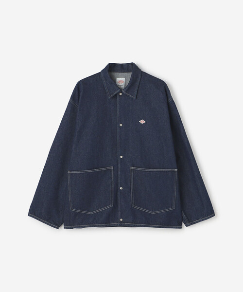 DANTON（ダントン）の「DANTON | コットンデニム カバーオール MEN（デニムジャケット・メンズ・ブラック/ダークインディゴブルー・42/40）」の3枚目の写真