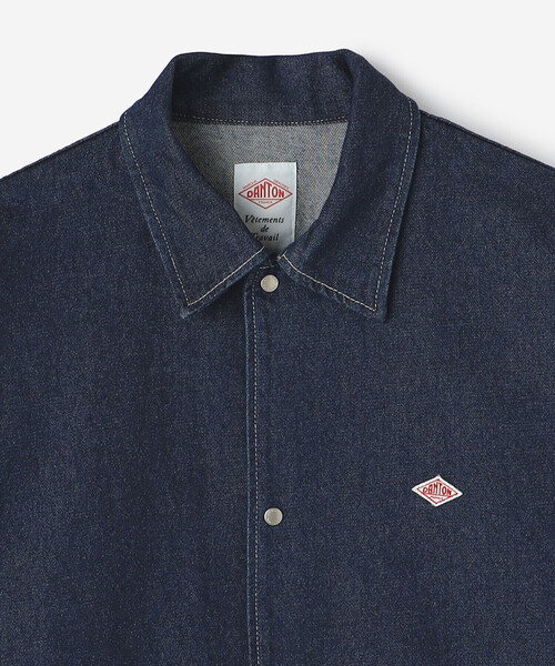 DANTON（ダントン）の「DANTON | コットンデニム カバーオール MEN（デニムジャケット・メンズ・ブラック/ダークインディゴブルー・42/40）」の5枚目の写真