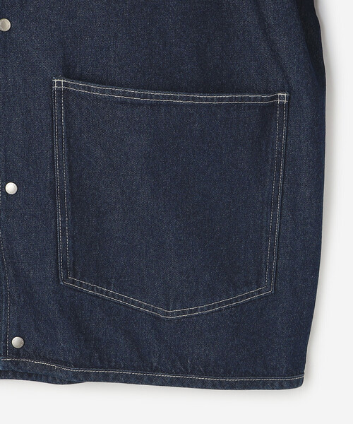 DANTON（ダントン）の「DANTON | コットンデニム カバーオール MEN（デニムジャケット・メンズ・ブラック/ダークインディゴブルー・42/40）」の7枚目の写真
