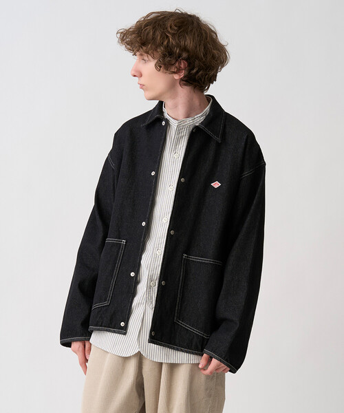 DANTON（ダントン）の「DANTON | コットンデニム カバーオール MEN（デニムジャケット・メンズ・ブラック/ダークインディゴブルー・42/40）」の19枚目の写真