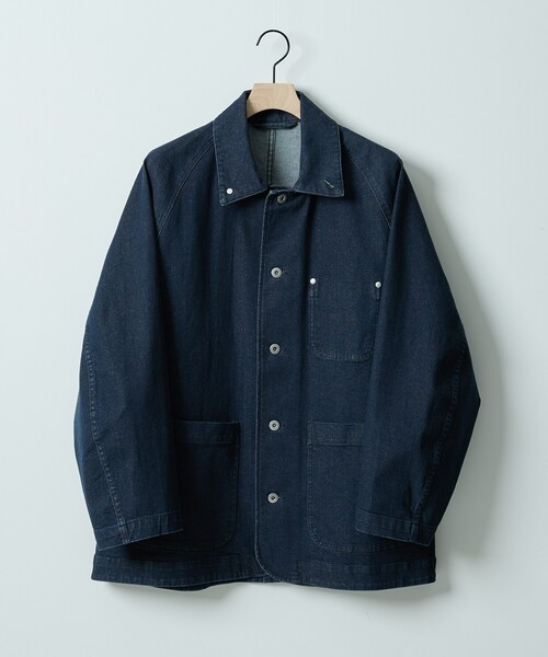 ABAHOUSE（アバハウス）の「【セットアップ対応】COVEROSS DENIM カバーオールジャケット / ストレッチ 抗菌防臭（デニムジャケット・メンズ・ネイビー/インディゴブルー・46/48）」の2枚目の写真