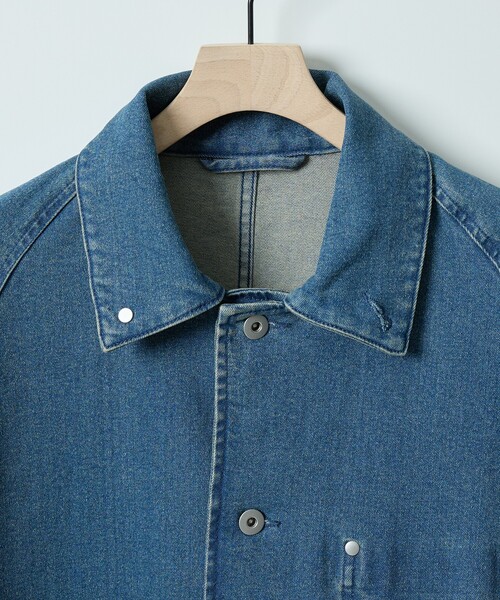 ABAHOUSE（アバハウス）の「【セットアップ対応】COVEROSS DENIM カバーオールジャケット / ストレッチ 抗菌防臭（デニムジャケット・メンズ・ネイビー/インディゴブルー・46/48）」の4枚目の写真
