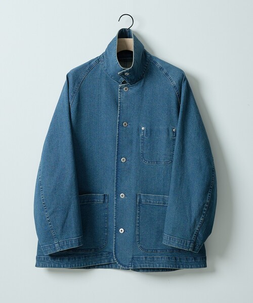 ABAHOUSE（アバハウス）の「【セットアップ対応】COVEROSS DENIM カバーオールジャケット / ストレッチ 抗菌防臭（デニムジャケット・メンズ・ネイビー/インディゴブルー・46/48）」の5枚目の写真