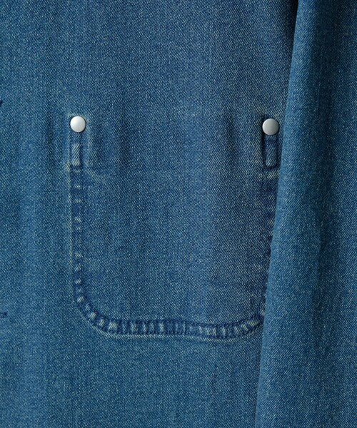 ABAHOUSE（アバハウス）の「【セットアップ対応】COVEROSS DENIM カバーオールジャケット / ストレッチ 抗菌防臭（デニムジャケット・メンズ・ネイビー/インディゴブルー・46/48）」の7枚目の写真