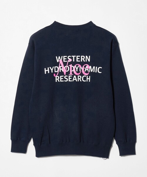 NICE WEATHER（ナイスウェザー）の「【別注】＜WESTERN HYDRODYNAMIC RESEARCH＞ロゴスウェット（スウェット・メンズ・ネイビー/ブラック・XL/M/S/L）」の3枚目の写真
