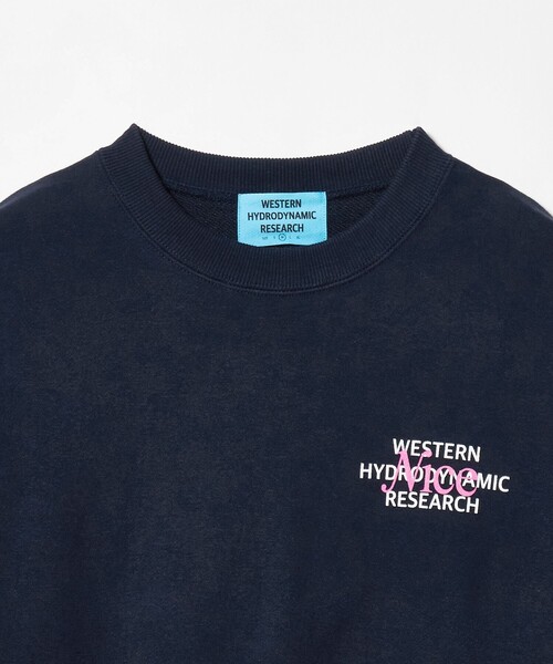NICE WEATHER（ナイスウェザー）の「【別注】＜WESTERN HYDRODYNAMIC RESEARCH＞ロゴスウェット（スウェット・メンズ・ネイビー/ブラック・XL/M/S/L）」の4枚目の写真