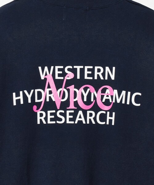 NICE WEATHER（ナイスウェザー）の「【別注】＜WESTERN HYDRODYNAMIC RESEARCH＞ロゴスウェット（スウェット・メンズ・ネイビー/ブラック・XL/M/S/L）」の8枚目の写真
