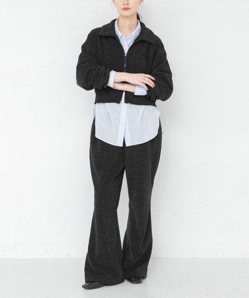 THOUSAND MILE(サウザンドマイル)の「『別注』THOUSAND MILE×URBAN RESEARCH KNIT FLEECE FLARE PANTS(その他パンツ・レディース・ブラック/オフホワイト・MEDIUM/LARGE)」の7枚目の写真
