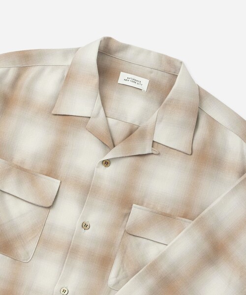 Saturdays NYC（サタデーズ ニューヨークシティ ）の「Marco Ombre Check Shirt（シャツ/ブラウス・メンズ・キナリ/ネイビー/オリーブ・S/M/L）」の20枚目の写真