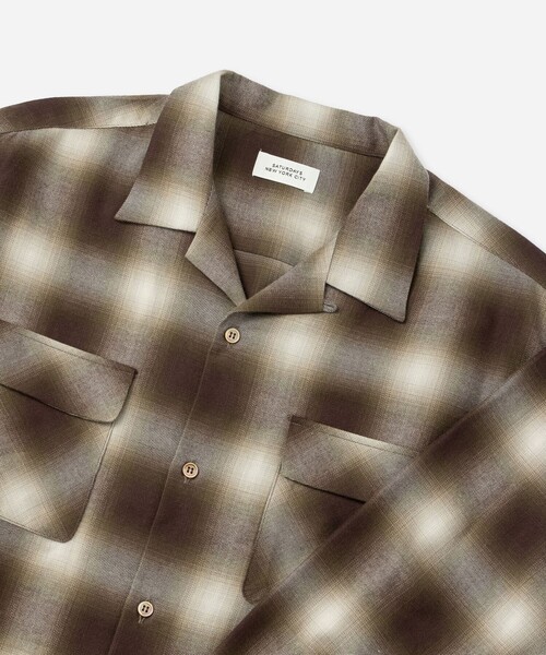 Saturdays NYC（サタデーズ ニューヨークシティ ）の「Marco Ombre Check Shirt（シャツ/ブラウス・メンズ・キナリ/ネイビー/オリーブ・S/M/L）」の21枚目の写真