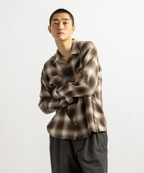 Saturdays NYC（サタデーズ ニューヨークシティ ）の「Marco Ombre Check Shirt（シャツ/ブラウス・メンズ・キナリ/ネイビー/オリーブ・S/M/L）」の14枚目の写真