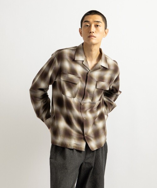 Saturdays NYC（サタデーズ ニューヨークシティ ）の「Marco Ombre Check Shirt（シャツ/ブラウス・メンズ・キナリ/ネイビー/オリーブ・S/M/L）」の2枚目の写真