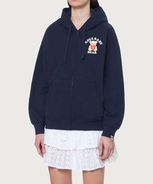 APEE BY A BATHING APE（エイピーバイアベイシングエイプ）の「APEE CUTIE BEAR ZIP UP HOODIE（パーカー・レディース・ネイビー/グレー/アイボリー・SMALL/X-SMALL）」の4枚目の写真